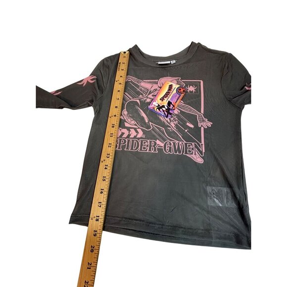 Spider-Man Across The Spider-Verse Spider-Gwen Graphic Crop Top Womens Small NWT - Picture 10 of 11